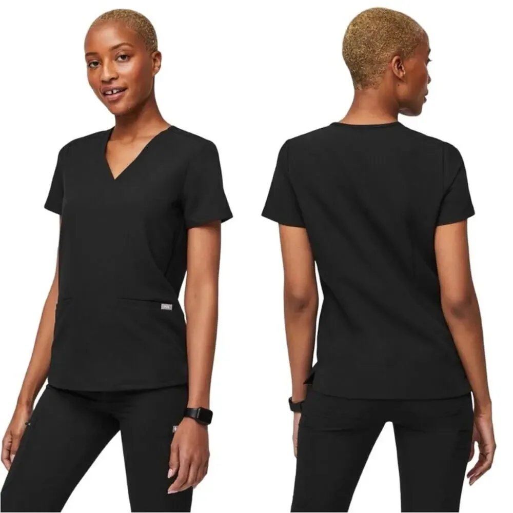 Figs lot of 2 Black Casma Three Pocket Scrub Top XXS - Picture 2 of 10